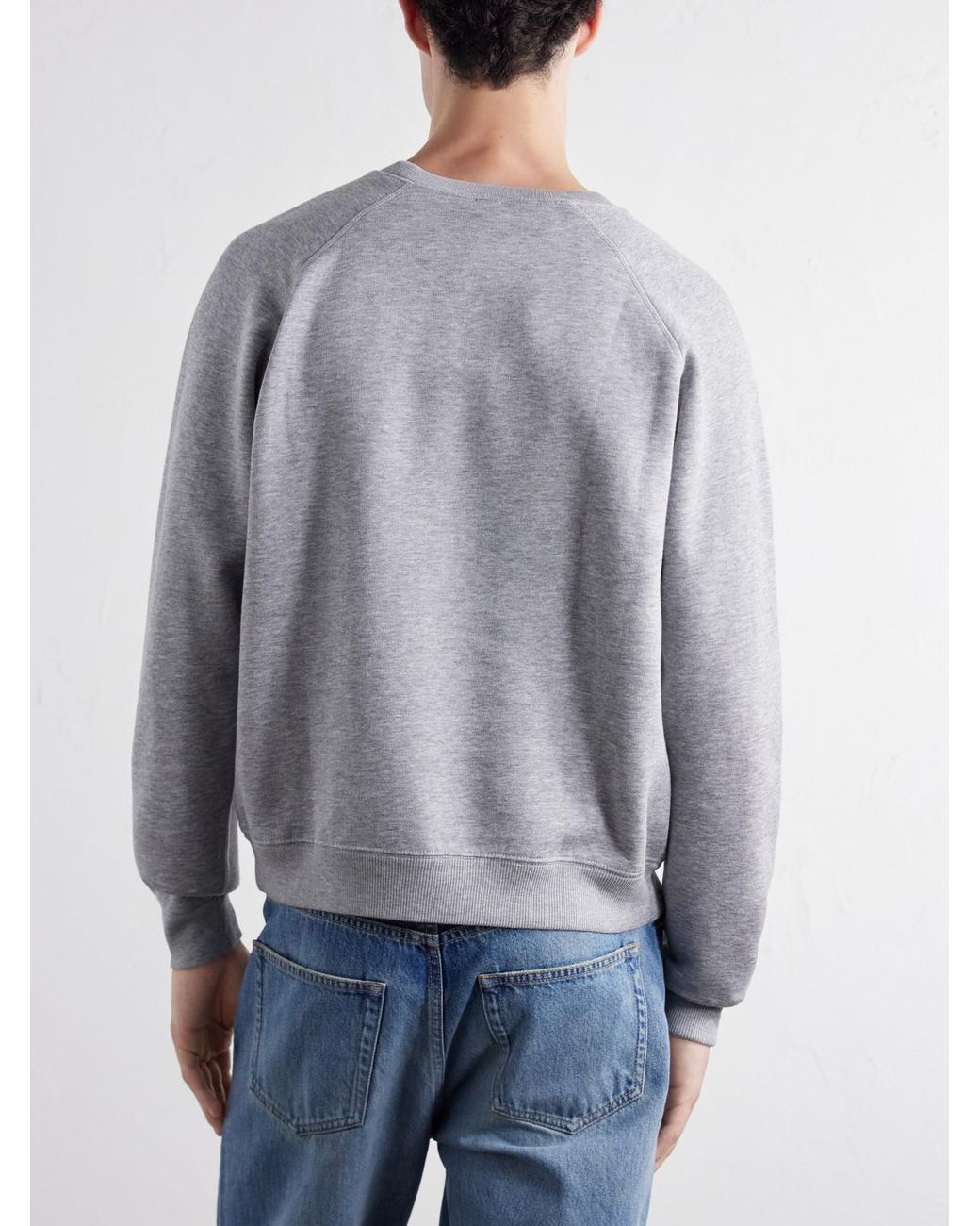 Totême Gray Cotton And Silk-Blend Jersey Sweater for men