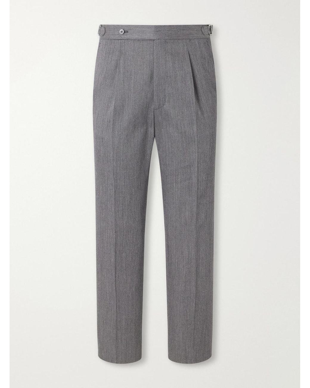 STÒFFA Gray Straight-Leg Wool-Twill Trousers for men