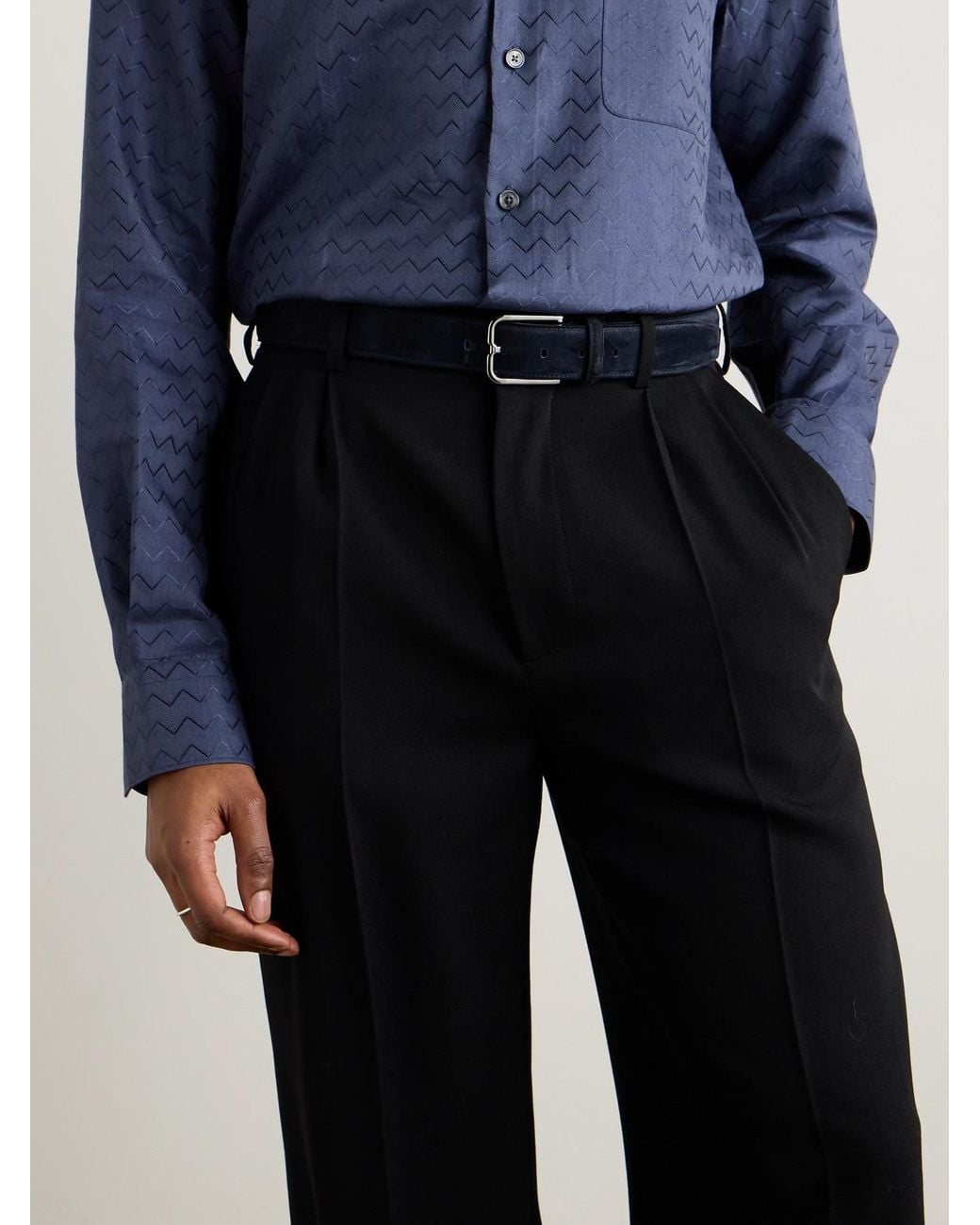 Berluti Blue Essence 3.5Cm Suede Belt for men