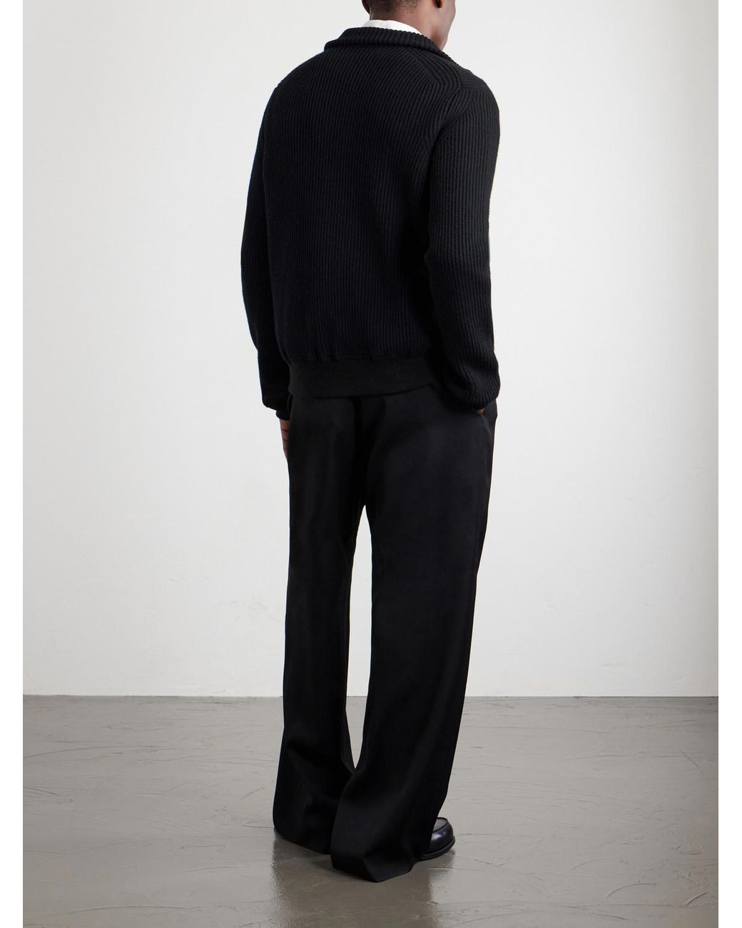 Sacai Black Knitted Wool Blouson Jacket for men