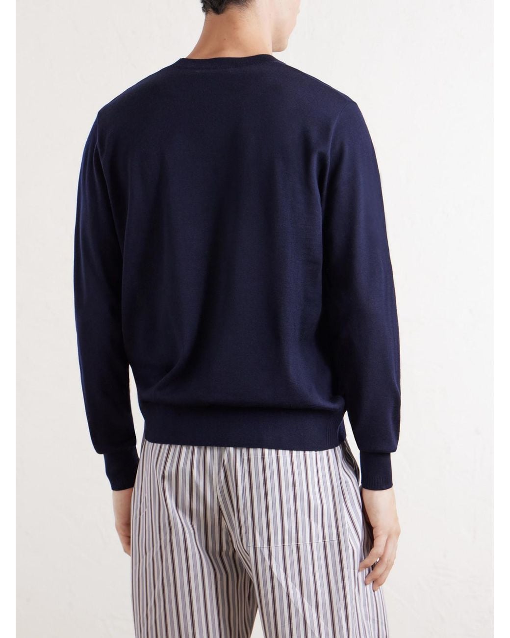 Dries Van Noten Blue Merino Wool Sweater for men