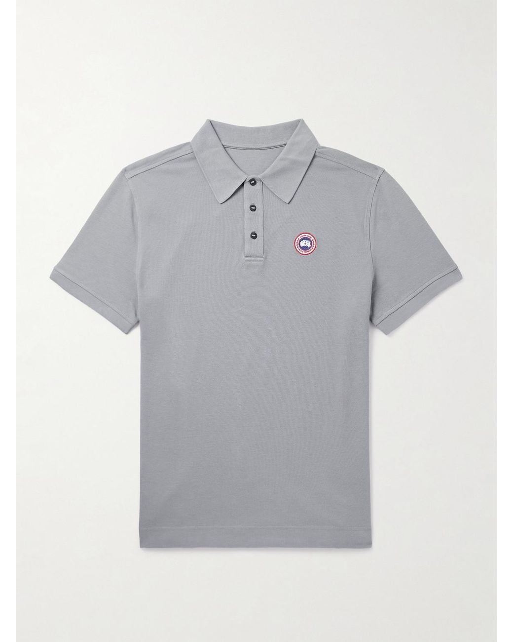 Canada Goose Gray Beckley Logo-appliquéd Cotton-piqué Polo Shirt for men