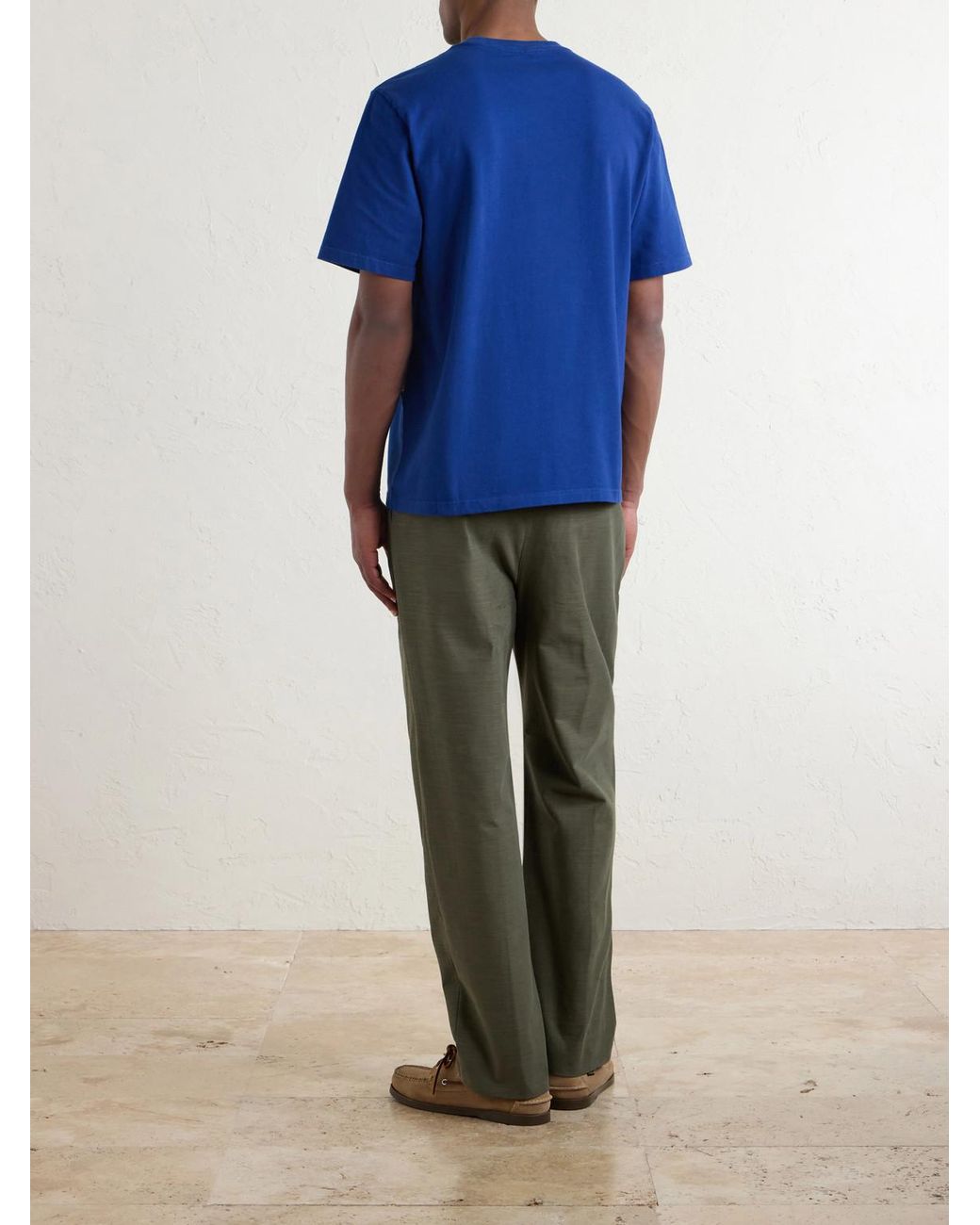 Aimé Leon Dore Blue Logo-Embroidered Cotton-Jersey T-Shirt for men