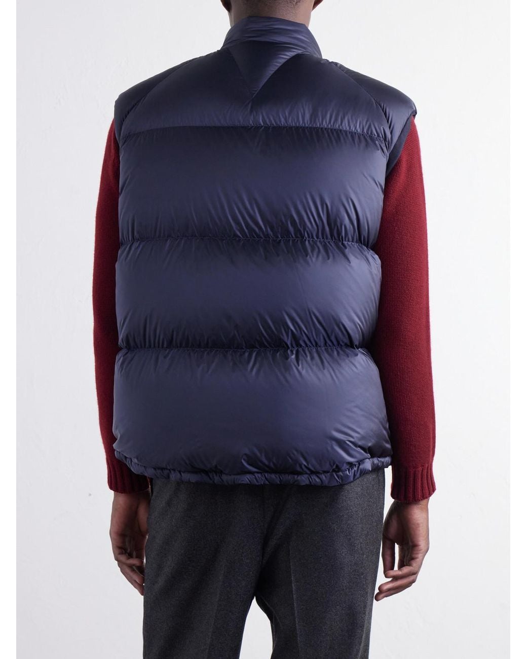 Moncler Blue Tibb Reversible Virgin Wool Down Gilet for men