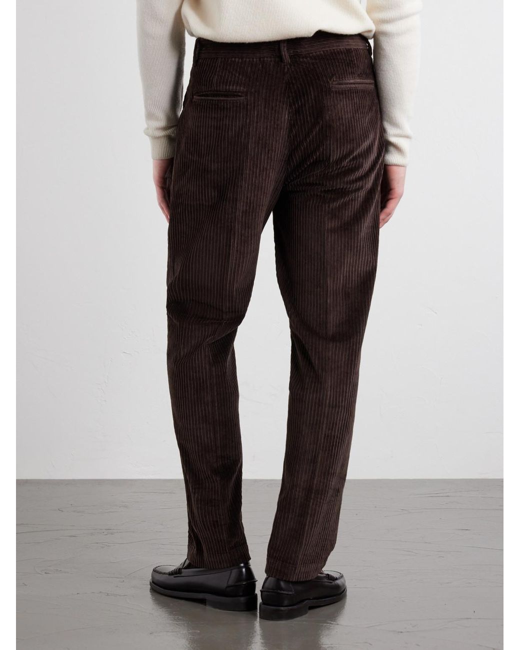 Massimo Alba Brown Strallo02 Straight-leg Cotton-blend Corduroy Trousers for men