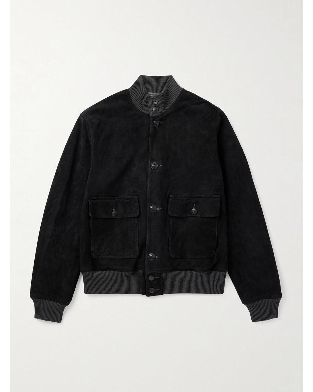RRL Black Mason Suede Jacket for men