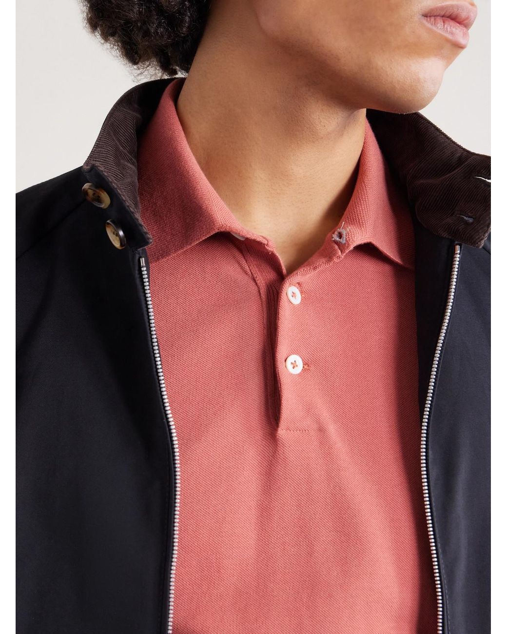 Brunello Cucinelli Pink Slim-fit Cotton-piqué Polo Shirt for men