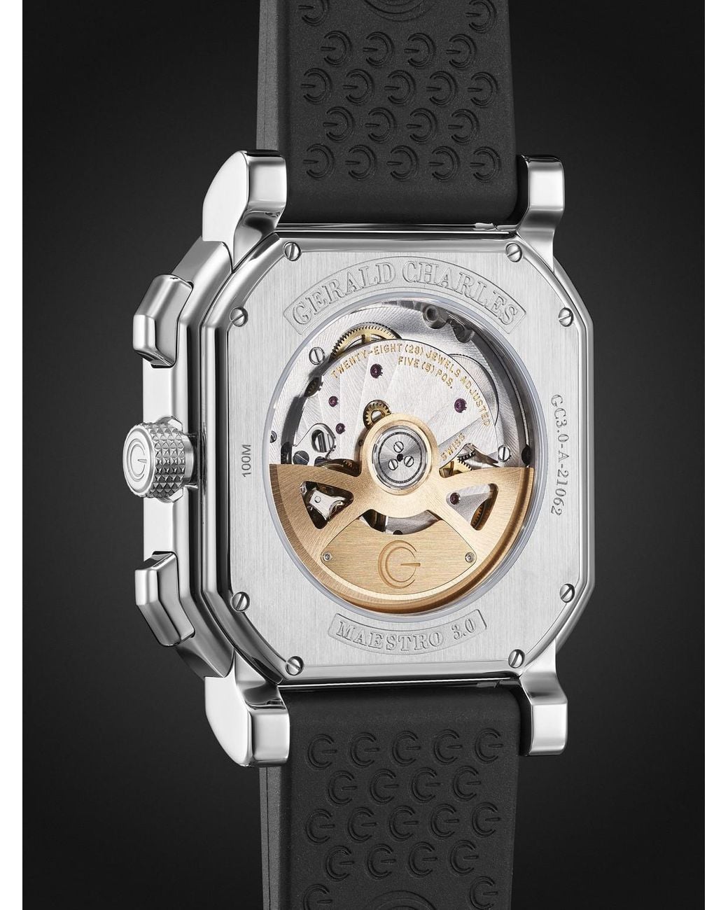 Gerald Charles Black Maestro 3.0 Automatic Chronograph Stainless Steel Watch, Ref. Gc3.0-A-00 for men