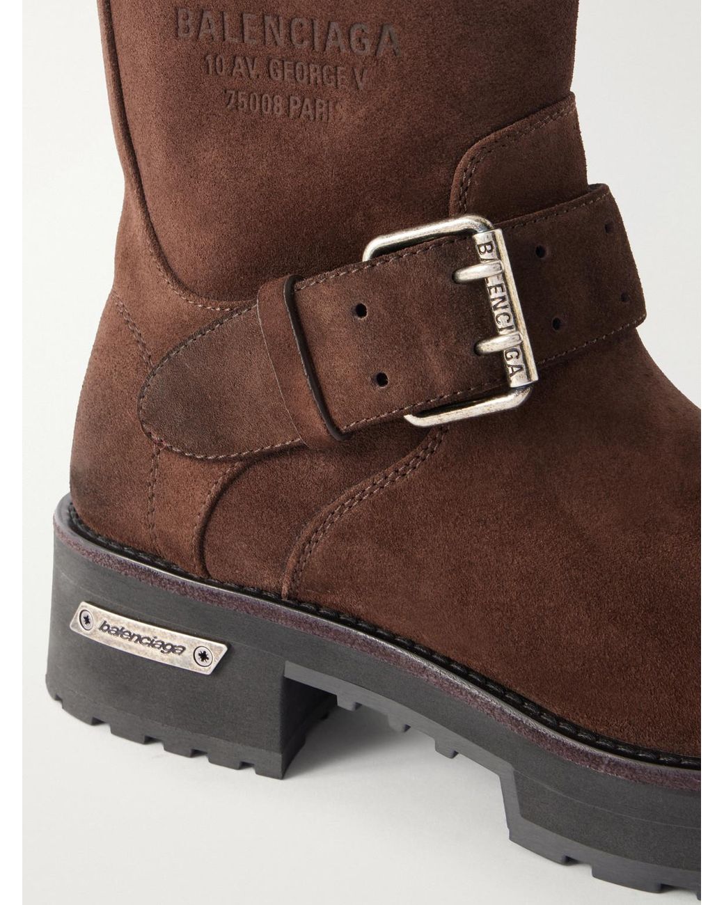 Balenciaga Brown Venom Waxed-suede Desert Boots for men