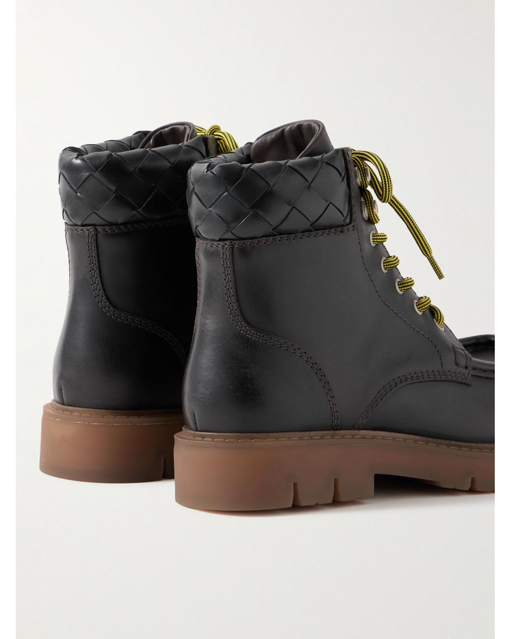 Bottega Veneta Black Haddock Leather Ankle Boots for men