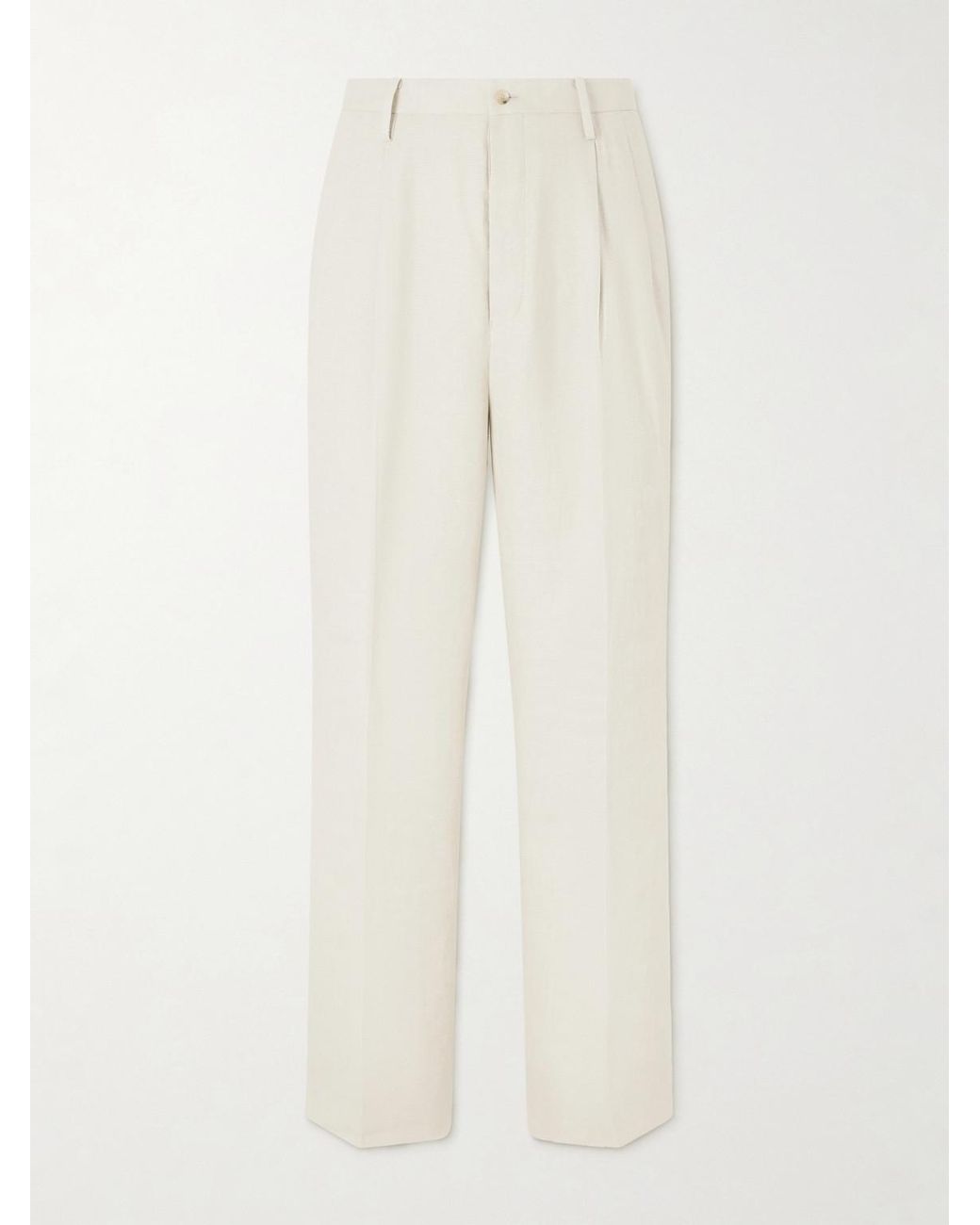 Kaptain Sunshine White Straight-leg Linen And Silk-blend Trousers for men