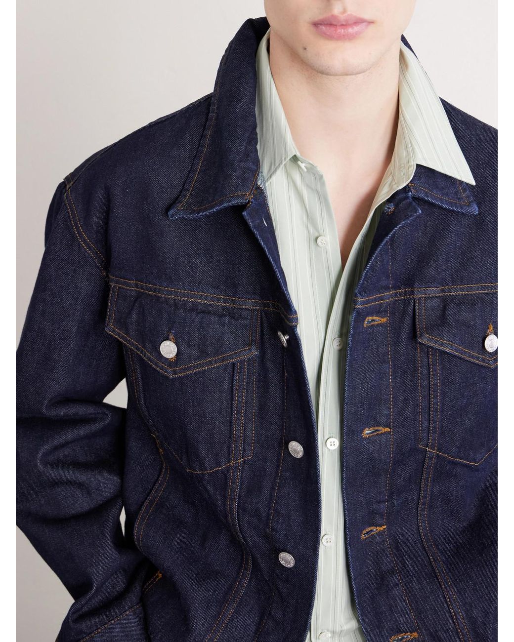 Dries Van Noten Blue Denim Trucker Jacket for men