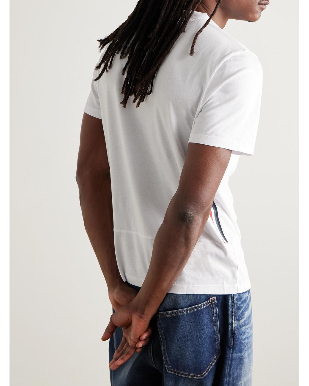 Moncler White Logo-Print Cotton-Jersey T-Shirt for men