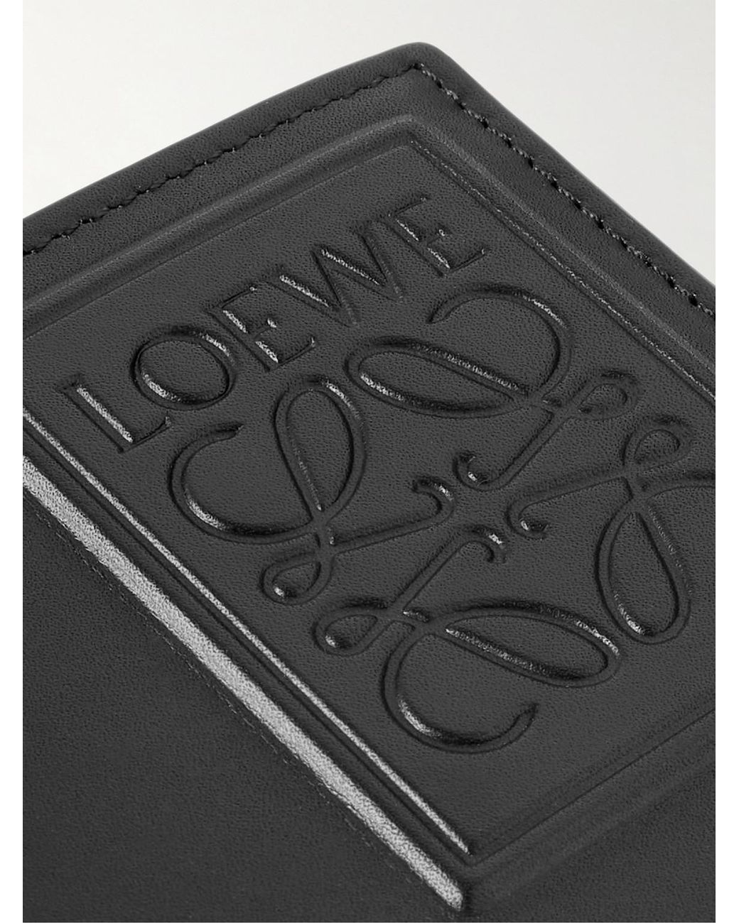 Loewe Black Logo-Embossed Leather Billfold Wallet for men