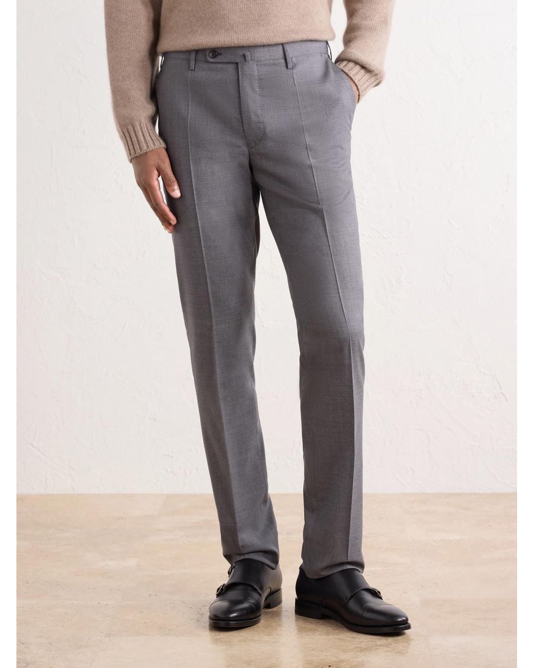 Slowear Gray Incotex Straight-Leg Tropical Wool Suit Trousers for men