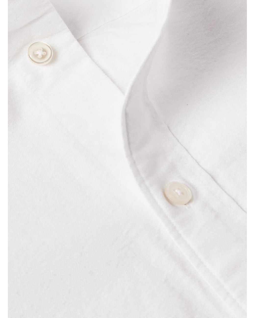 Colby 5910 Button-Down Collar Logo-Embroidered Organic Cotton Shirt di NN07 in White da Uomo