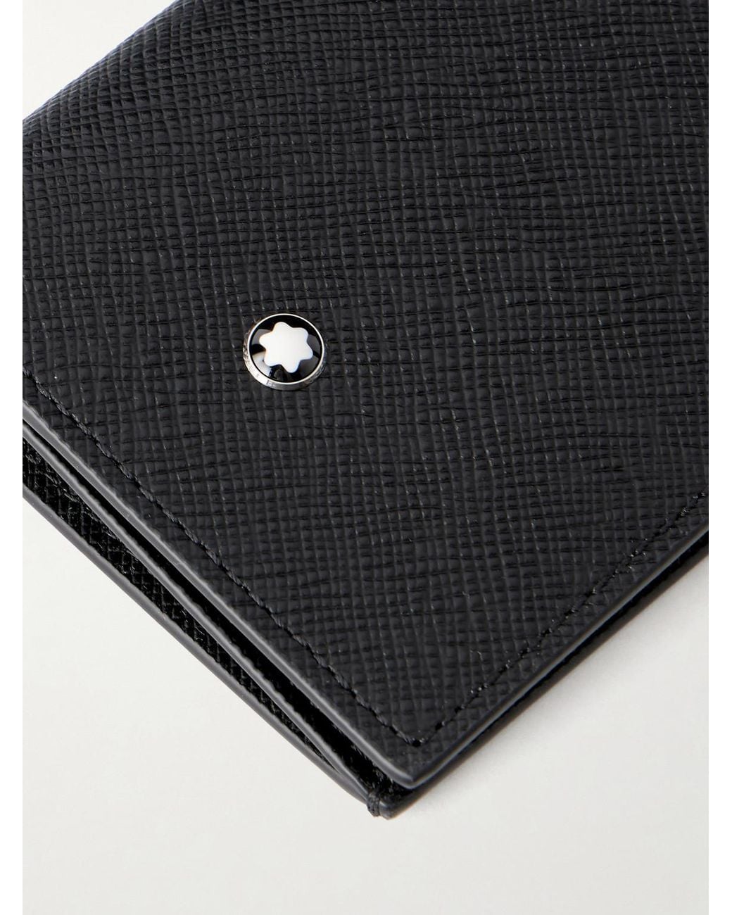 Montblanc Black Cross-Grain Leather Cardholder for men