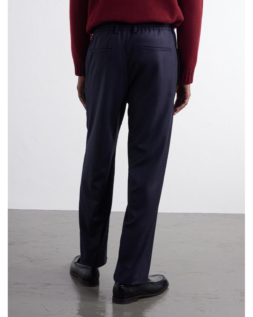 Boglioli Blue Straight-Leg Woven Virgin Wool Trousers for men
