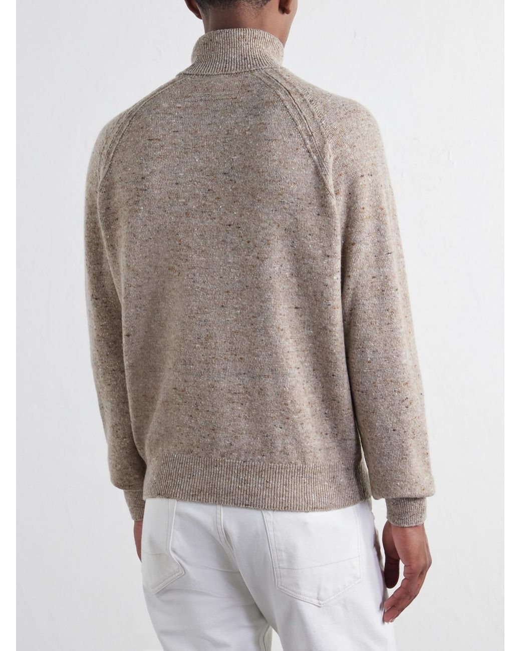 Zegna White Wool-Blend Rollneck Sweater for men