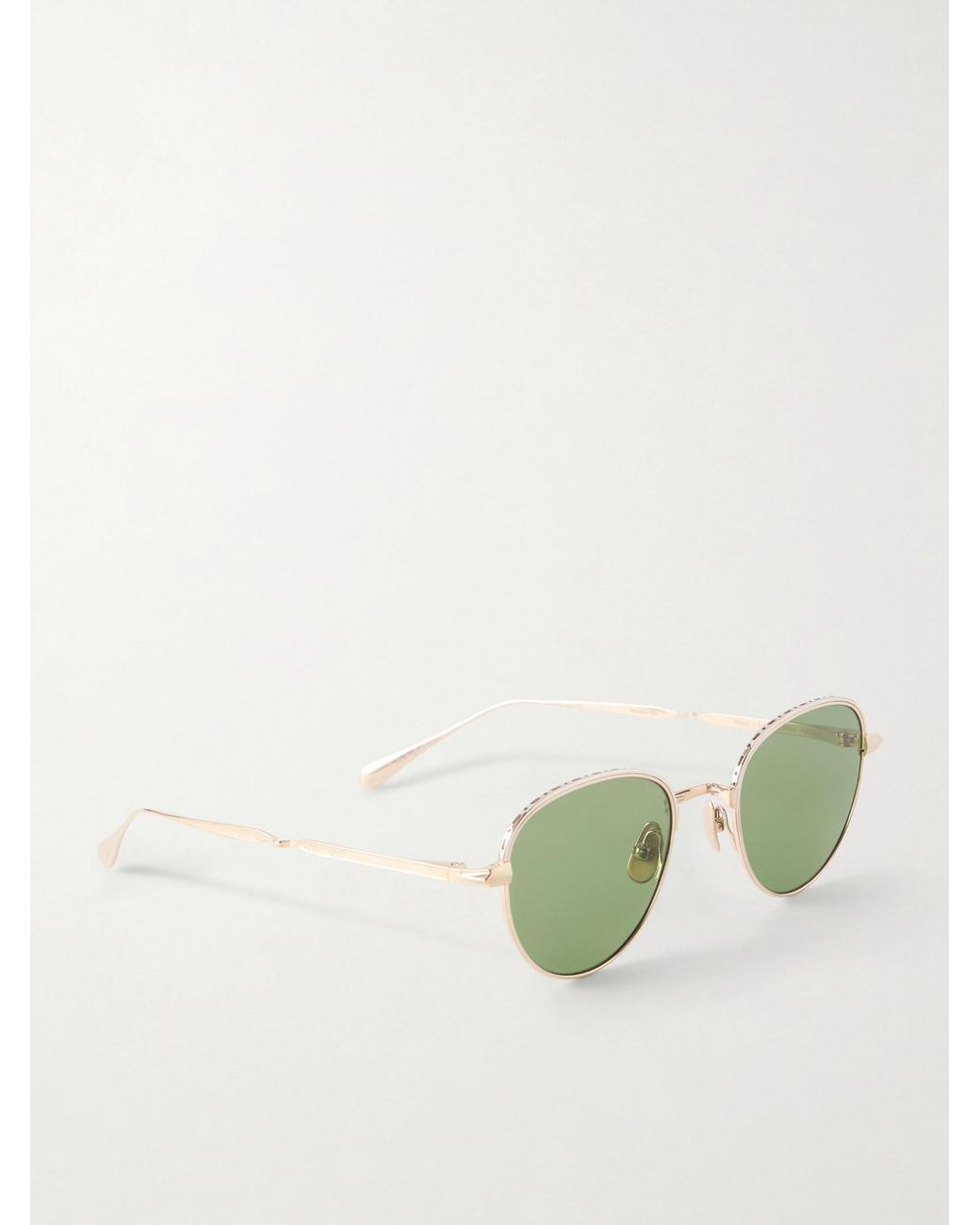 Garrett Leight Green Wells J Round-Frame-Tone Titanium Sunglasses for men