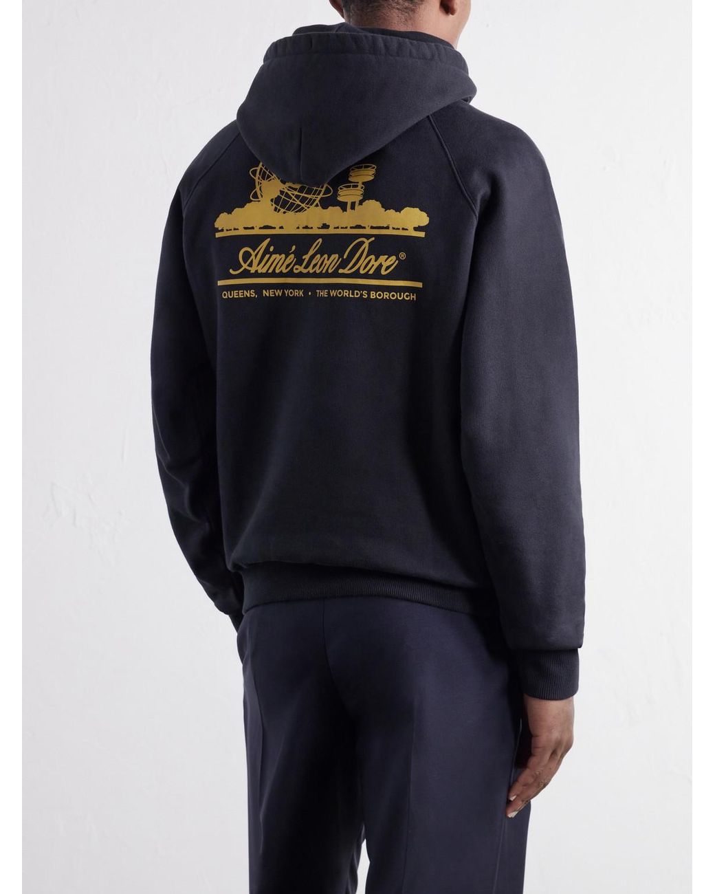 Aimé Leon Dore Blue Unisphere Logo-Print Cotton-Jersey Hoodie for men