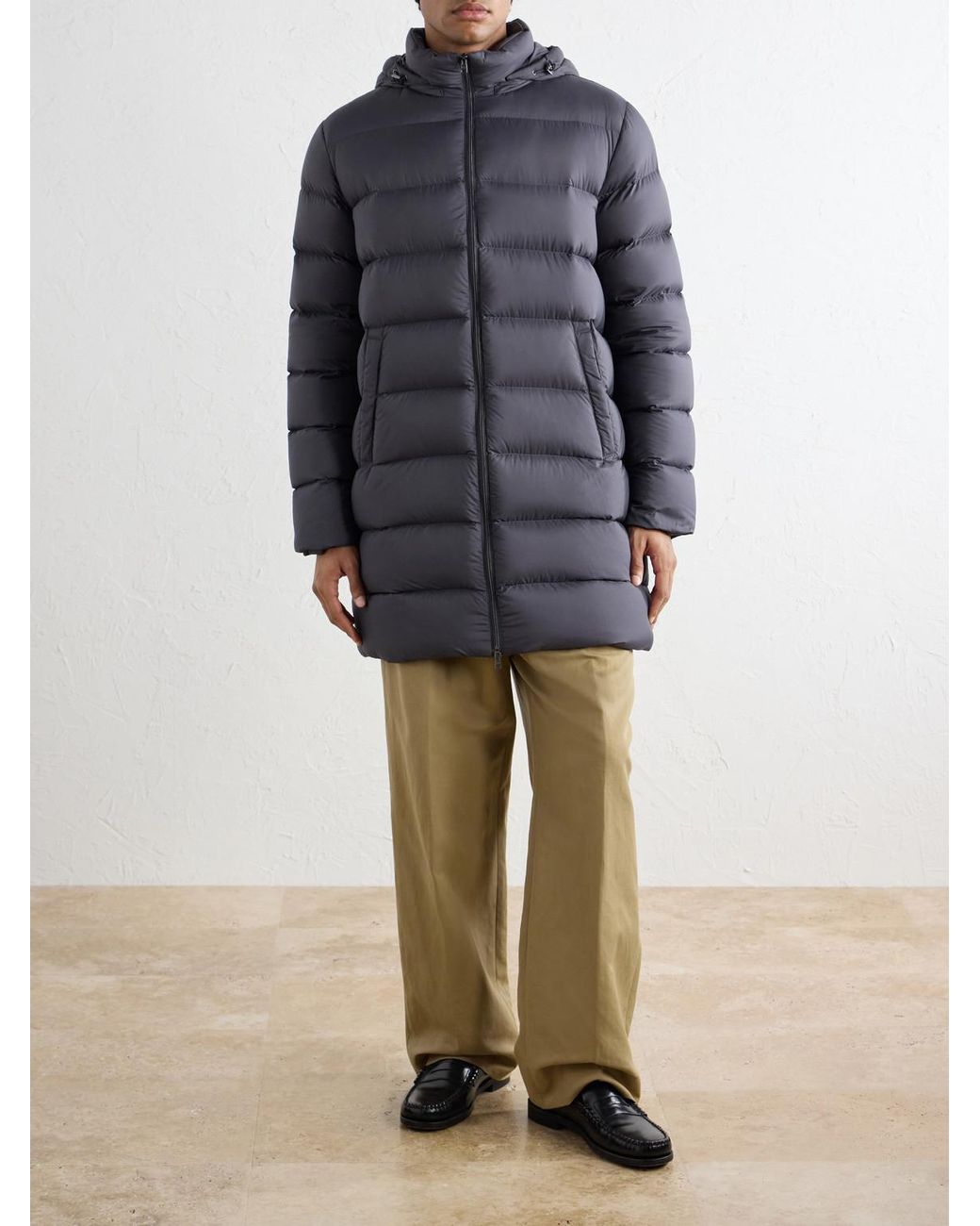 Herno Blue Ecoage Padded Quilted Down Jacket for men