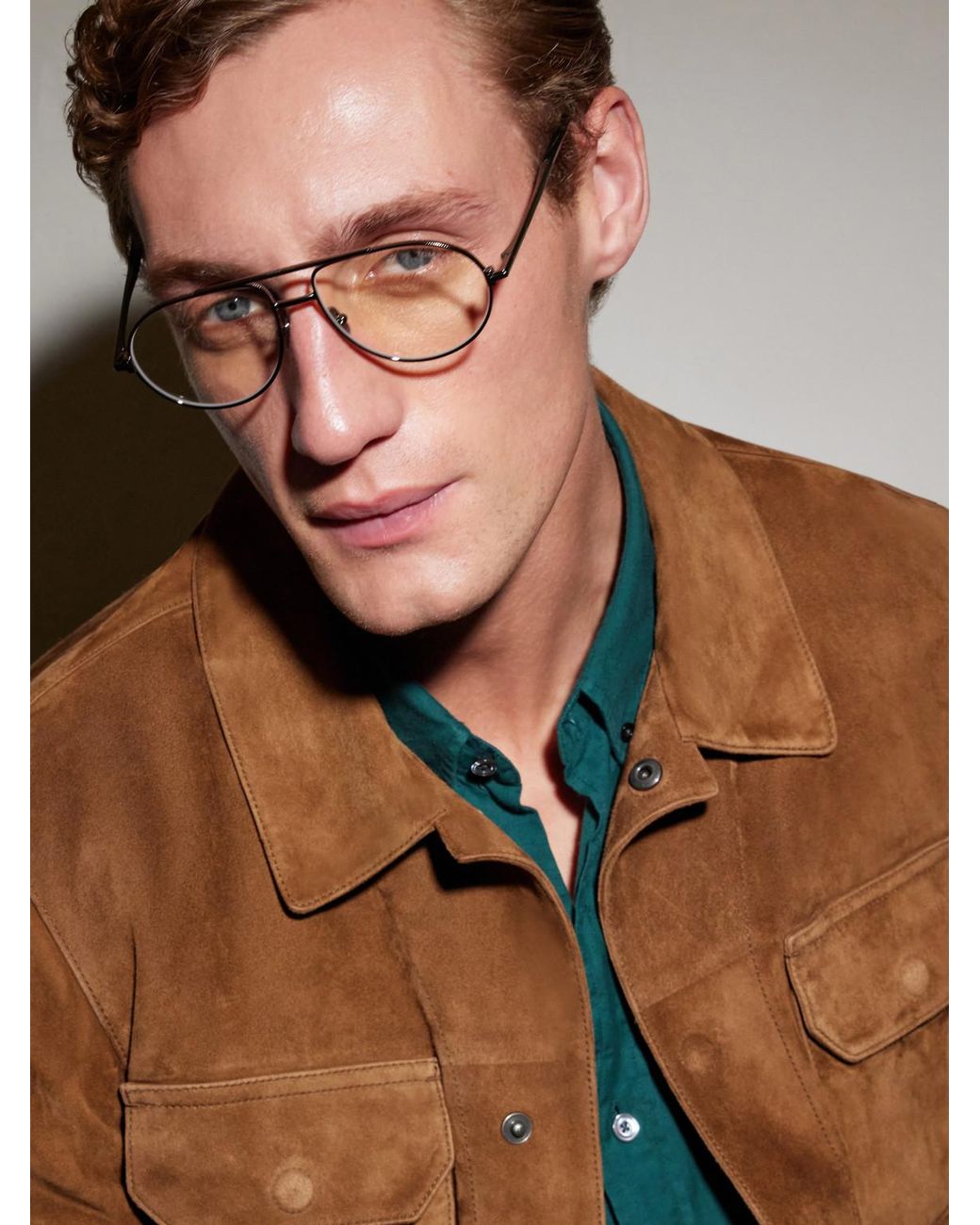 Tom Ford Natural Aviator-Style Titanium Glasses for men