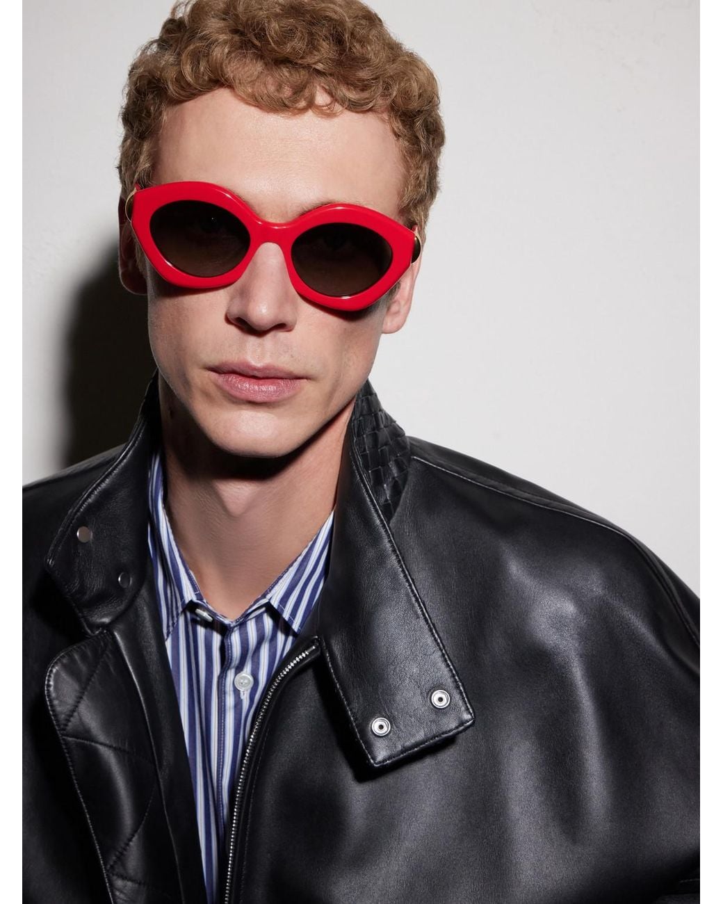 Loewe Red Coil Round-Frame Acetate Sunglasses for men