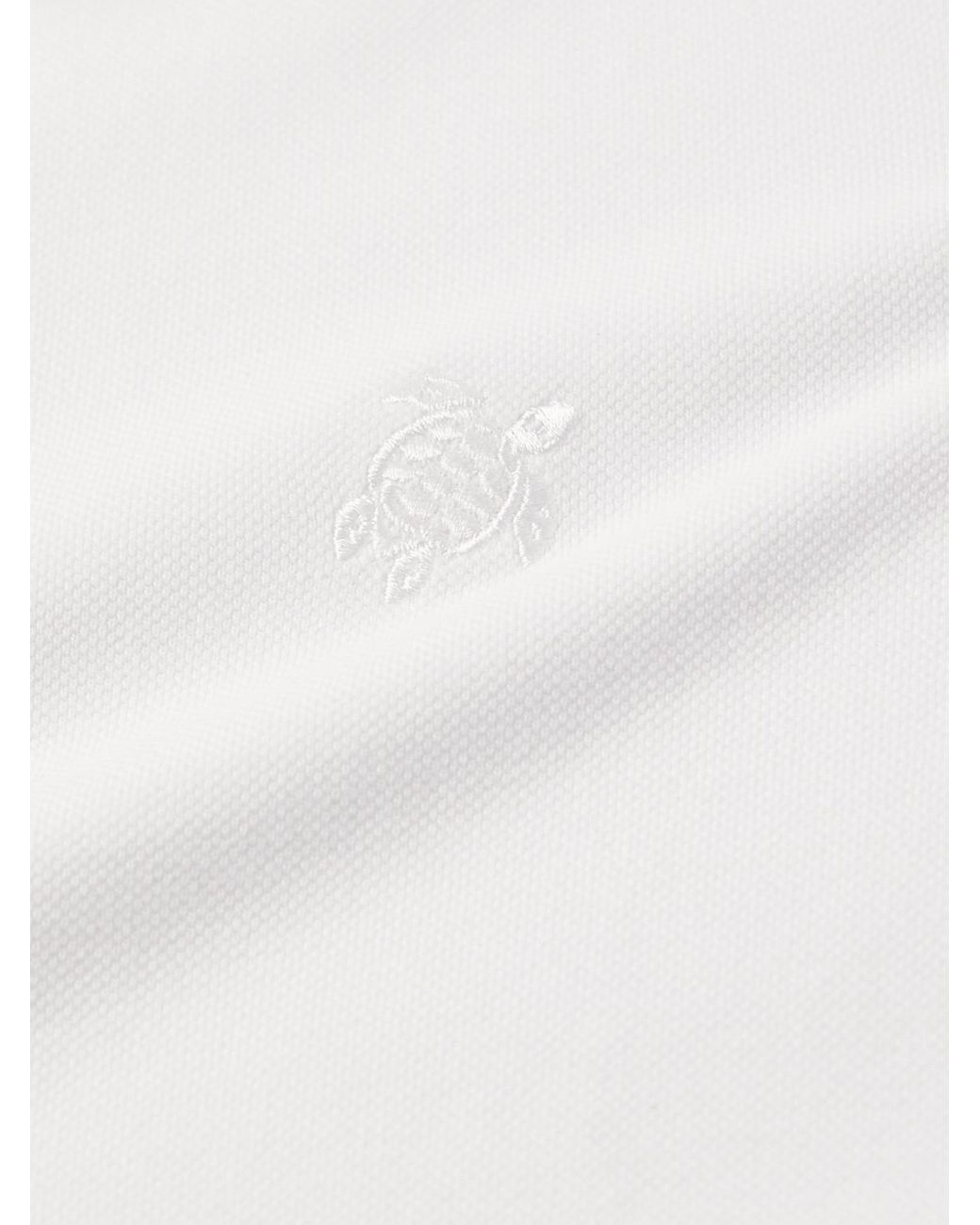 Vilebrequin White Logo-Embroidered Cotton-Piqué Polo Shirt for men