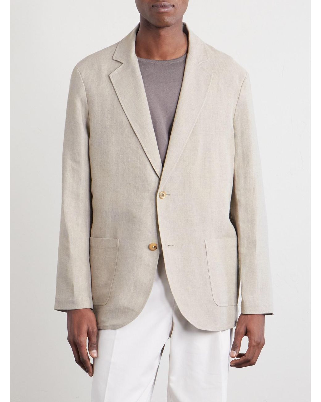 De Bonne Facture Natural Writer's Unstructured Linen Suit Jacket for men