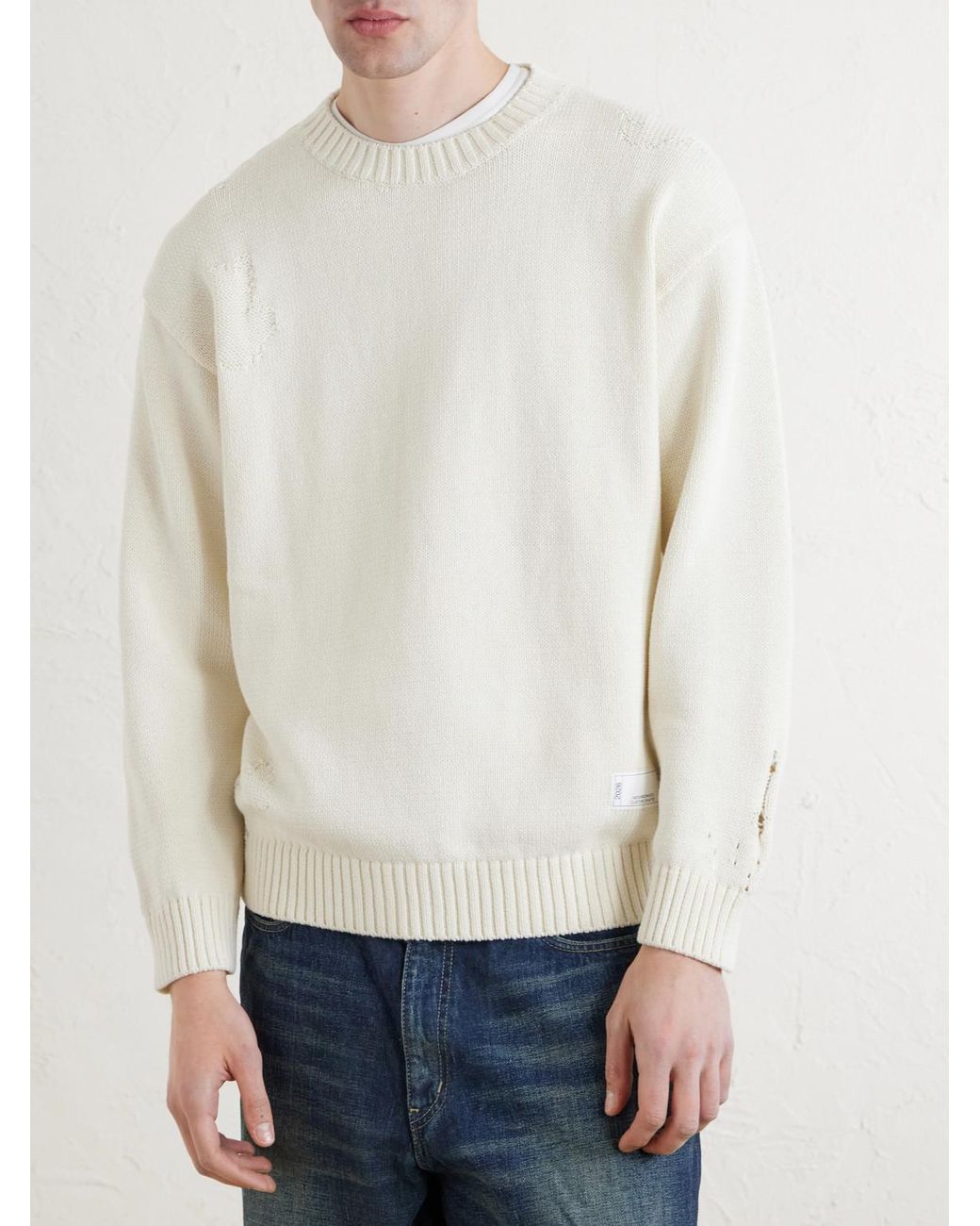 Neighborhood Natural Savage Cotton Crewneck Sweater for men