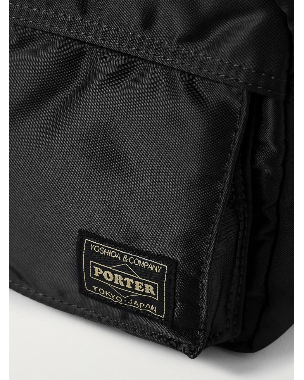 Porter-Yoshida and Co Black Tanker Sling Nylon-Twill Messenger Bag for men