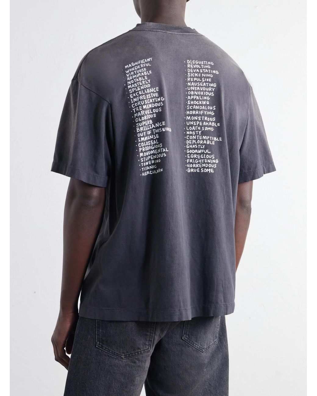 SAINT Mxxxxxx Blue Living Printed Distressed Cotton-Jersey T-Shirt for men