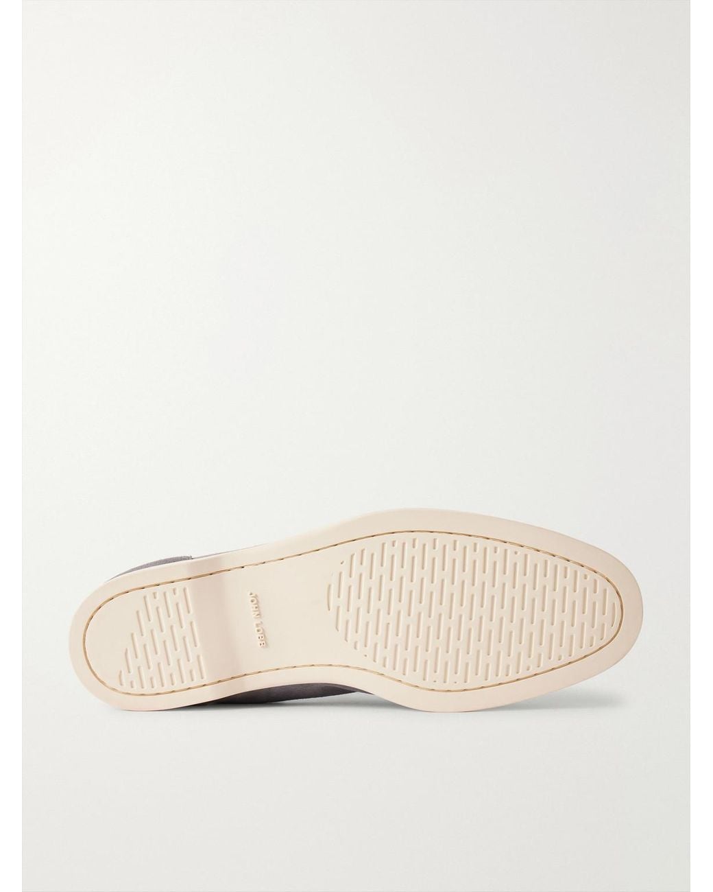 John Lobb Gray Pace Suede Loafers for men