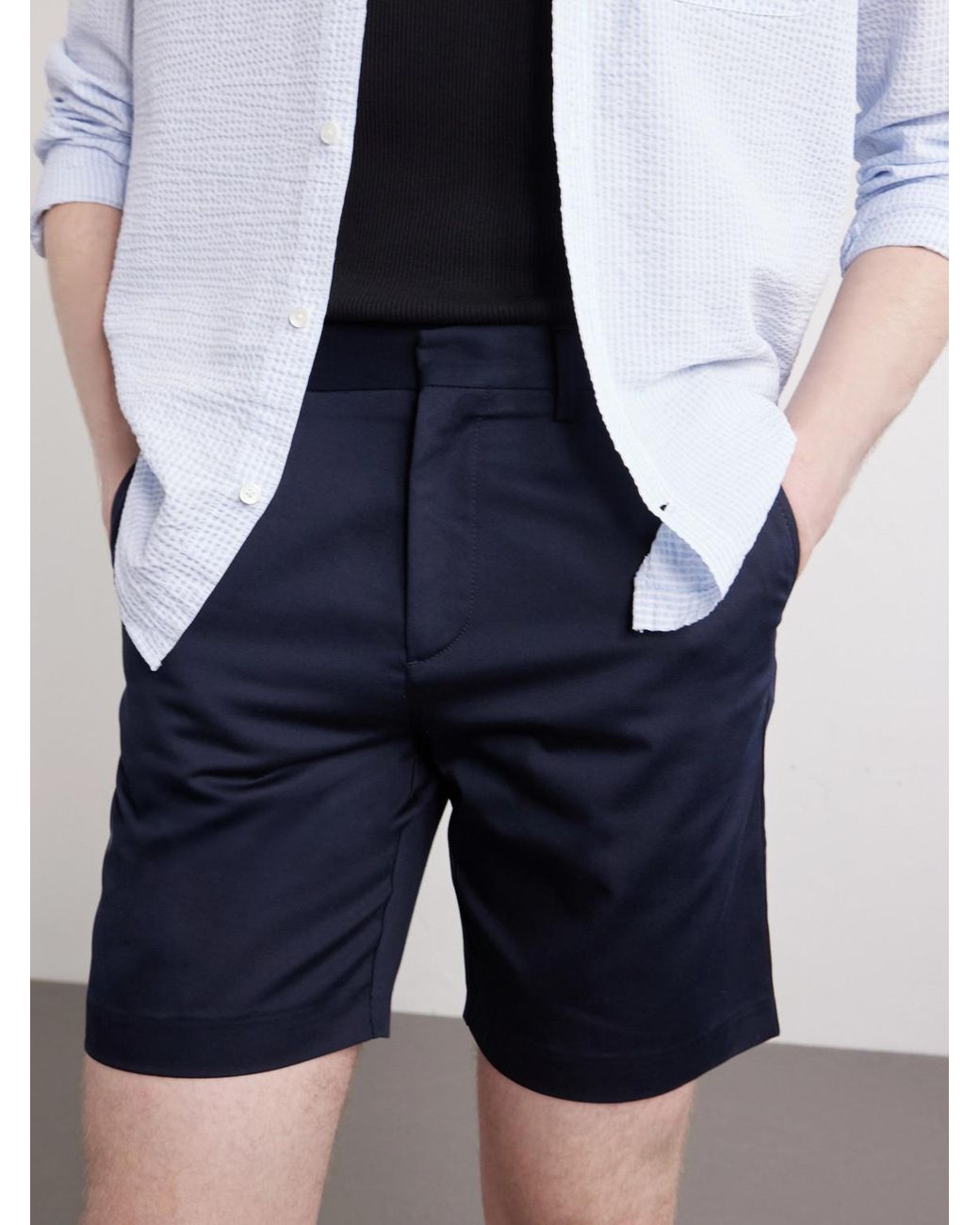 Mr P. Blue Cotton-Canvas Bermuda Shorts for men