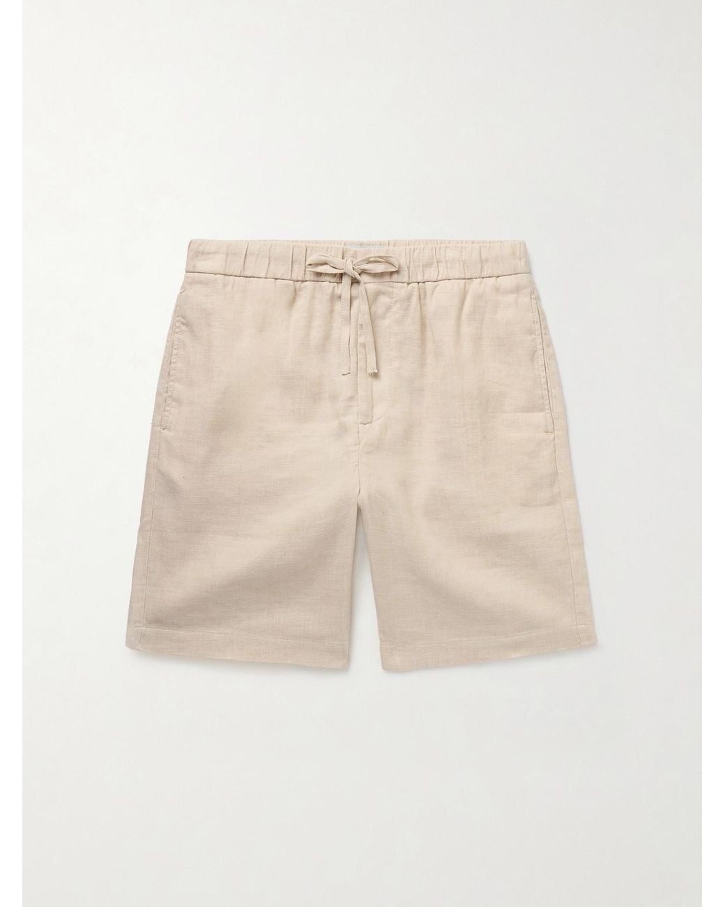 Frescobol Carioca Natural Felipe Straight-Leg Linen And Cotton-Blend Drawstring Shorts for men