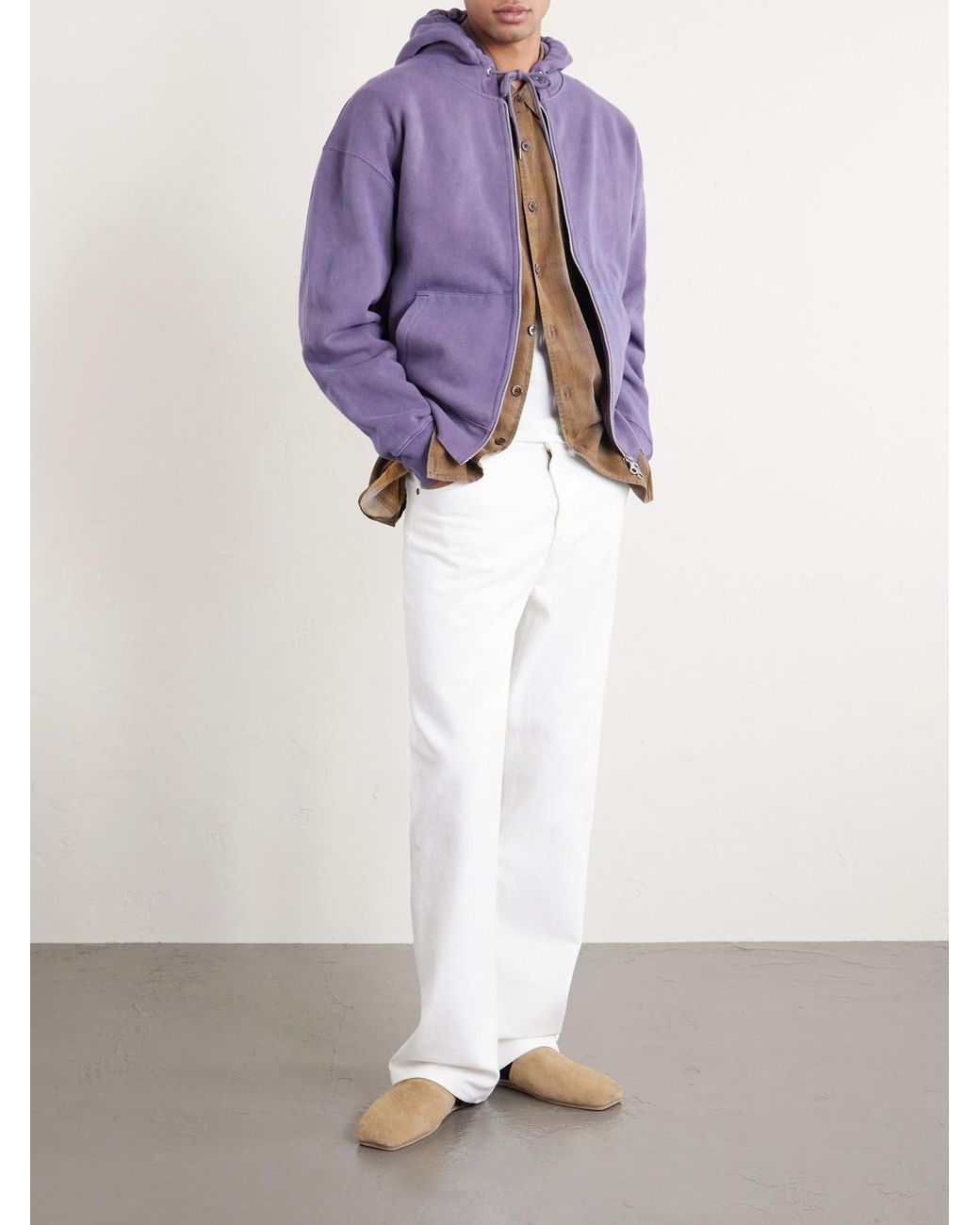 Our Legacy Purple Rascal Cotton-jersey Zip-up Hoodie for men