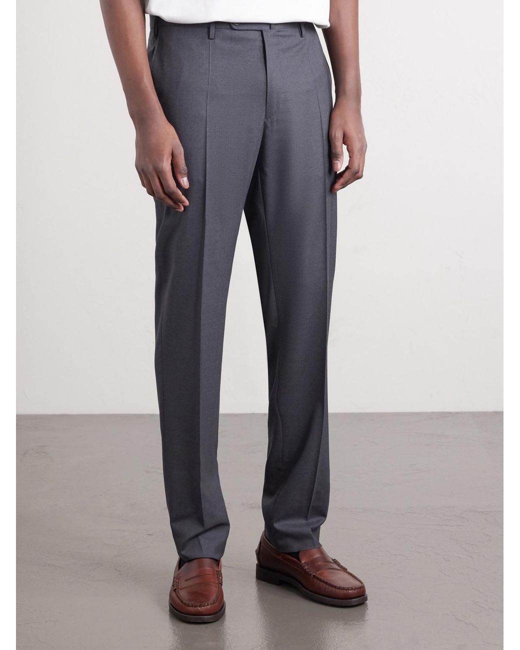 Slowear Gray Slim-Fit Wool Trousers for men