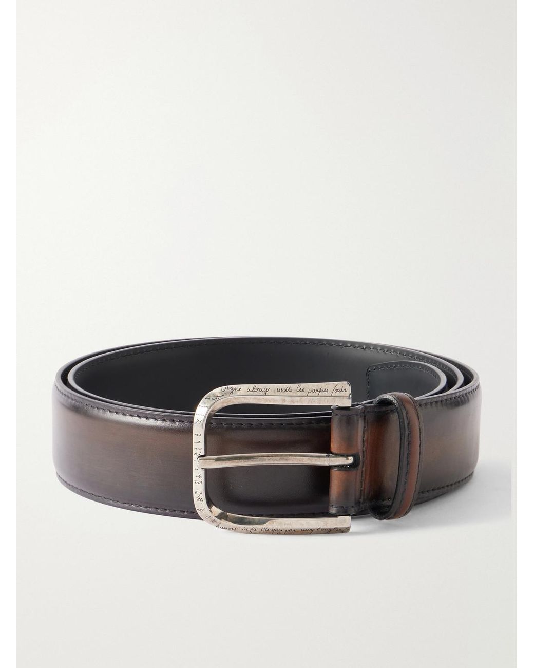 Berluti Brown Venezia Leather Belt for men