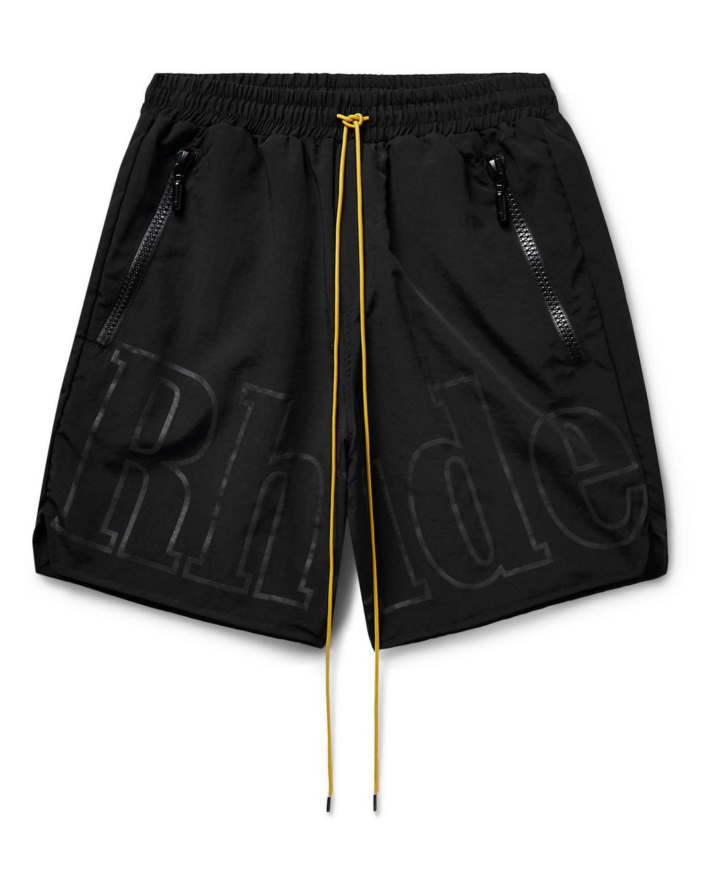 Rhude Logo-print Shell Drawstring Shorts in Black for Men | Lyst
