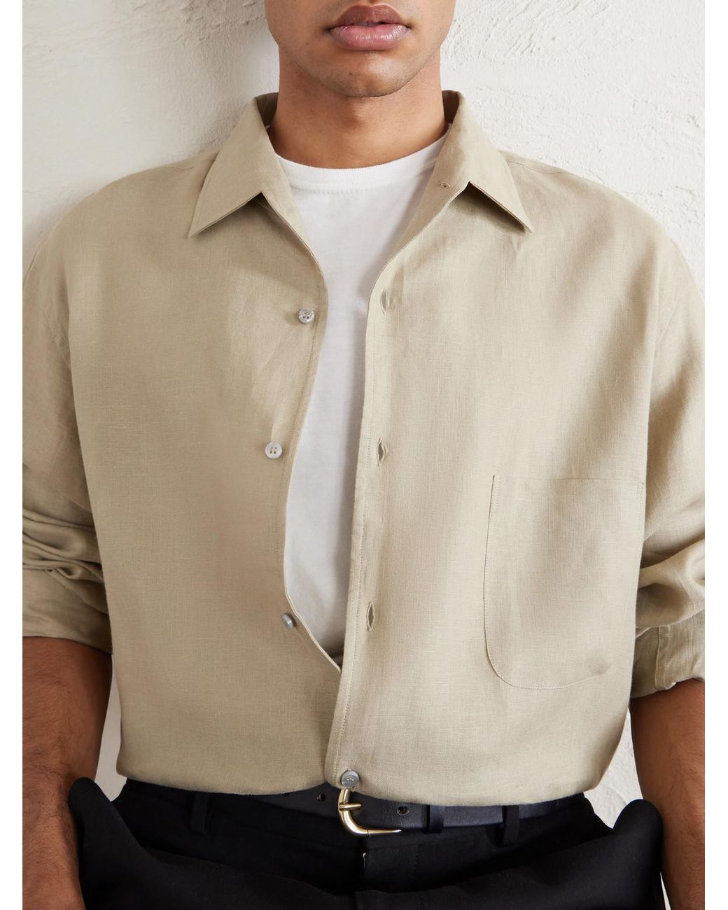 Loro Piana Natural André Linen Shirt for men