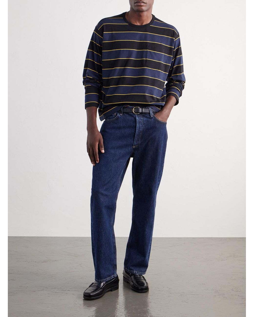 Rag & Bone Blue Striped Cotton-Jersey T-Shirt for men