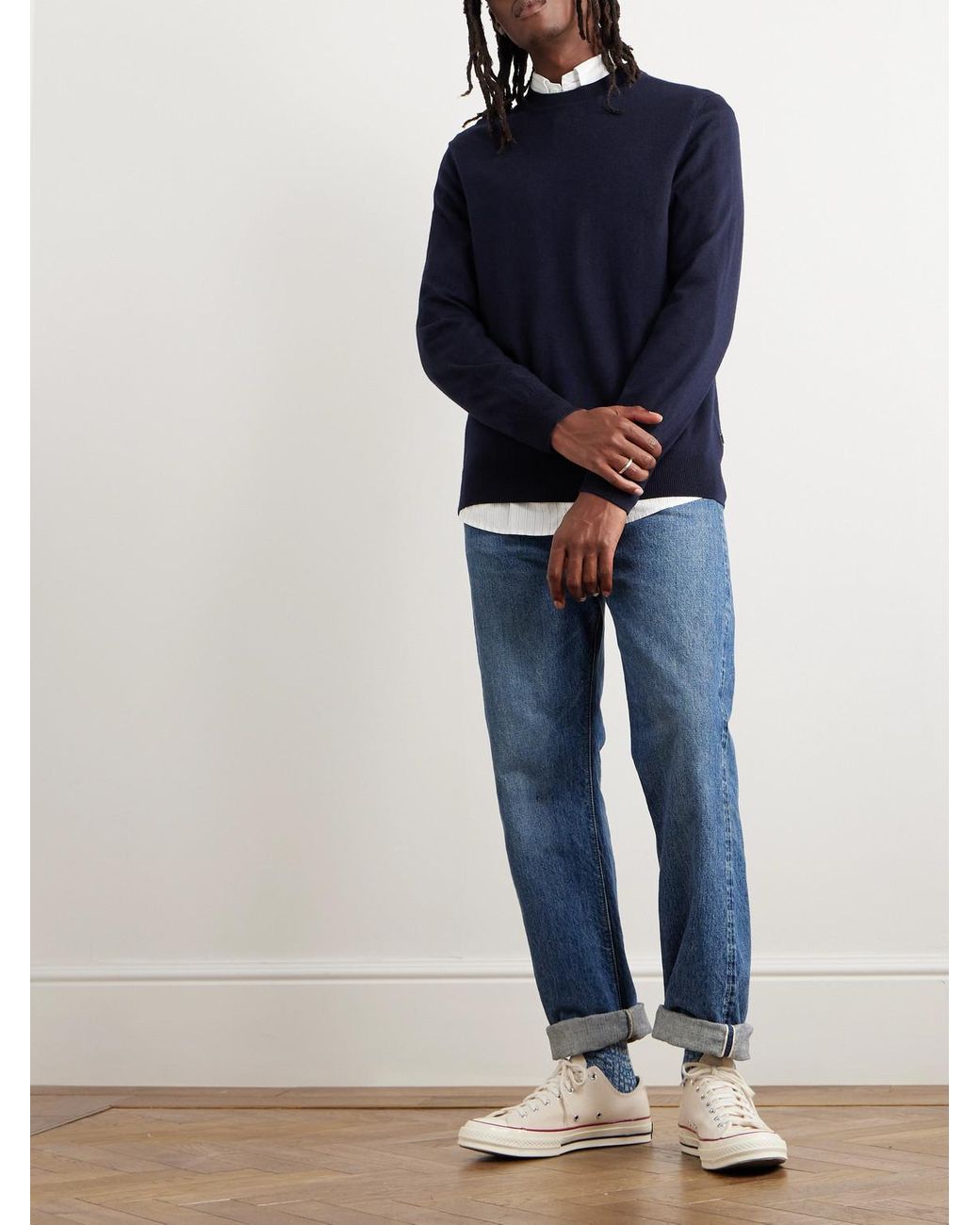 NN07 Blue Ted 6605 Wool Sweater for men