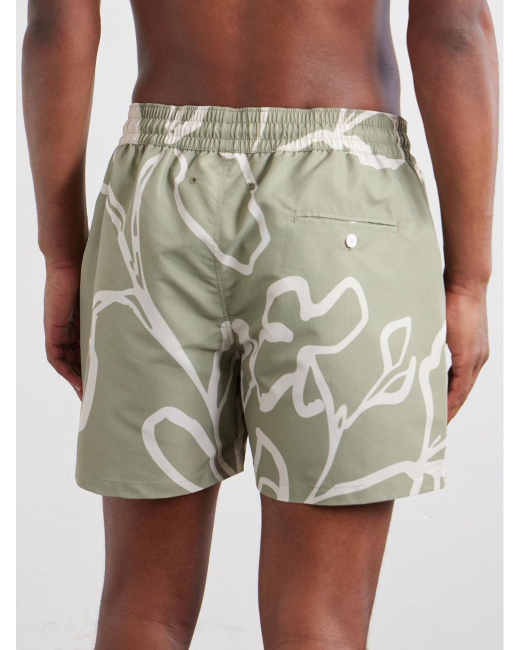 Frescobol Carioca Metallic Straight-Leg Mid-Length Printed Recycled Swim Shorts for men