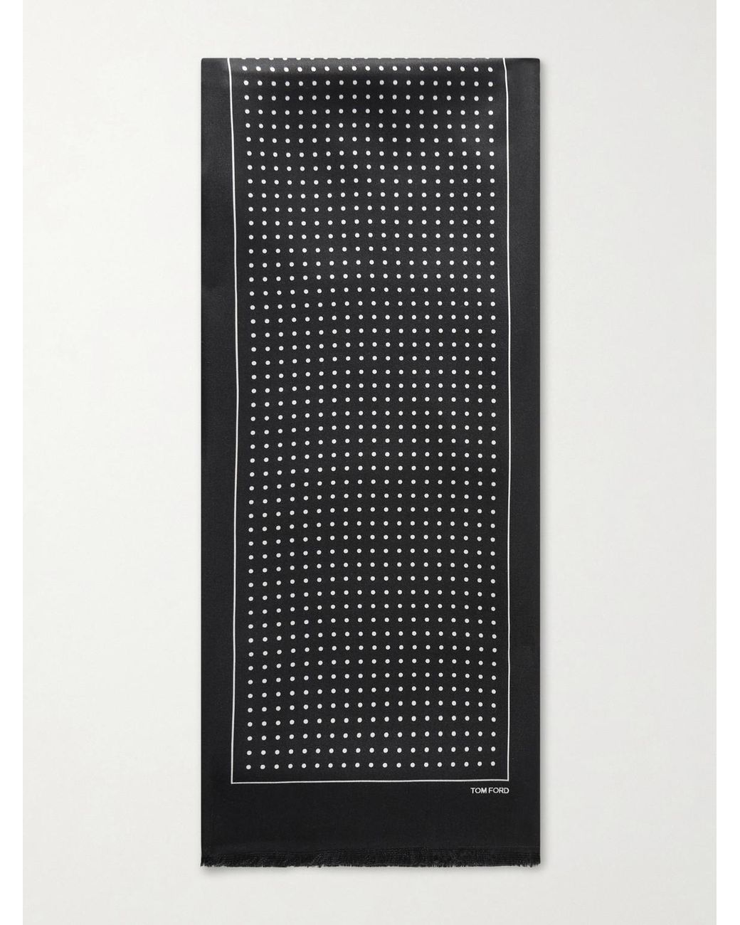 Tom Ford Black Polka-dot Silk-satin Scarf for men
