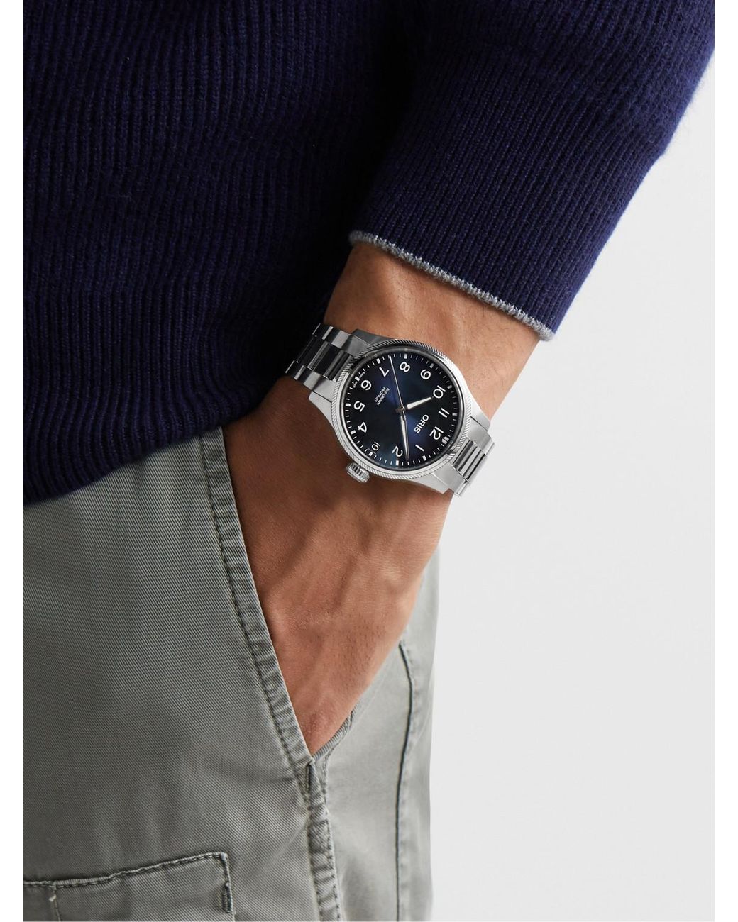 Oris Black Big Crown Propilot Big Date Automatic Stainless Steel Watch, Ref. 01 751 7761 4065-07 8 20 08P for men