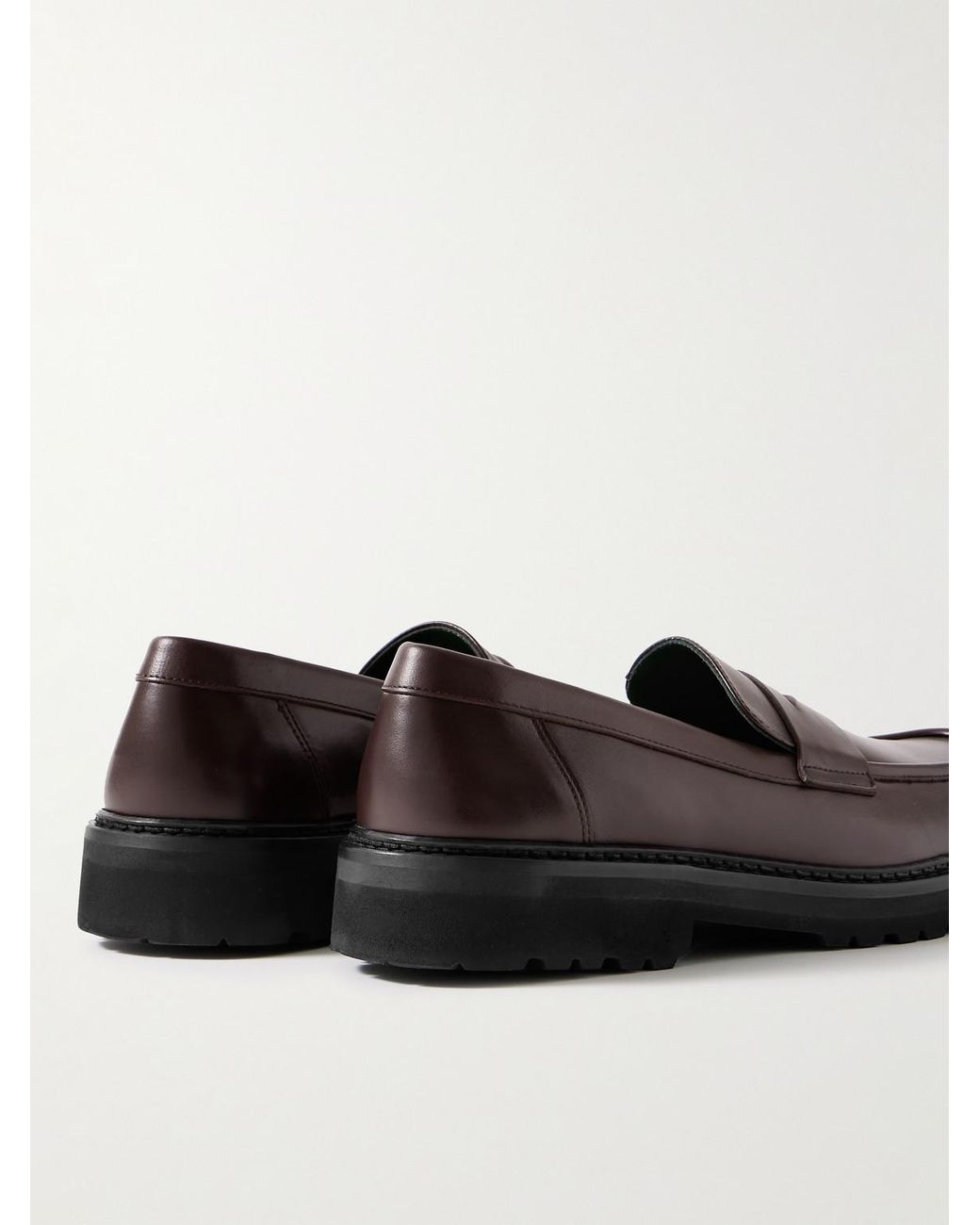 VINNY'S Richee Leather Penny Loafers in Black for Men | Lyst UK