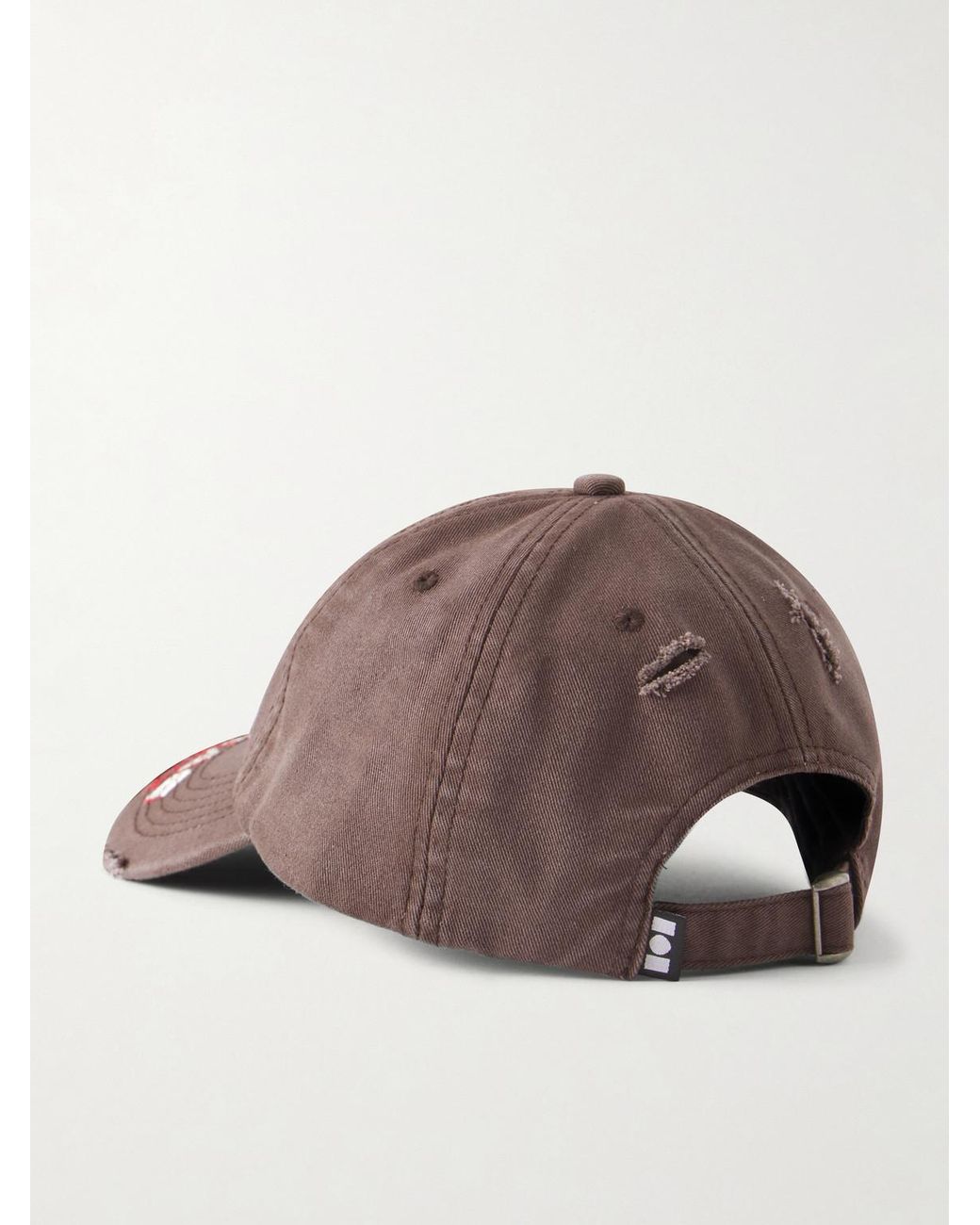 NAHMIAS Brown Miracle Distressed Logo-Embroidered Cotton-Twill Cap