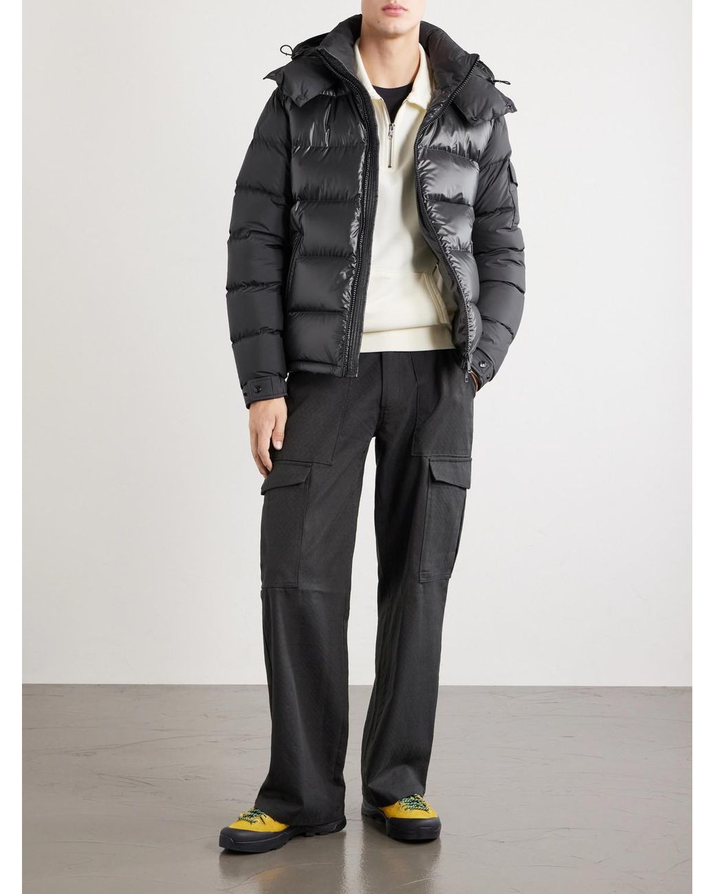 Moncler Black Maya Hooded Quilted Shell Down Jacket for men