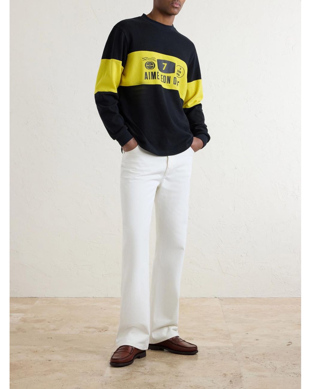 Aimé Leon Dore Blue Rally Logo-Print Cotton Sweater for men